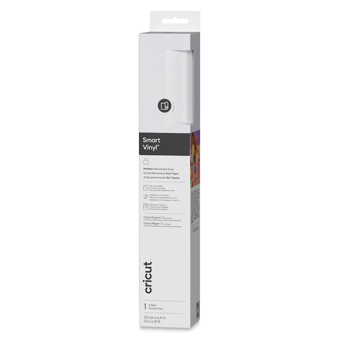 Open in modal - Cricut Permanent Smart Vinyl - White, 13" x 21 ft, Roll