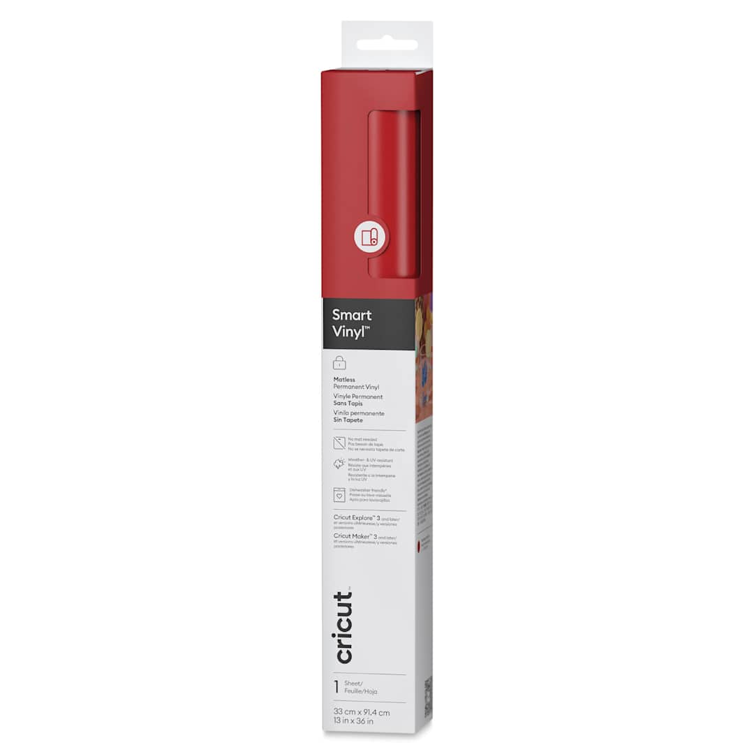 Open in modal - Cricut Permanent Smart Vinyl - Red, 13" x 3 ft, Roll