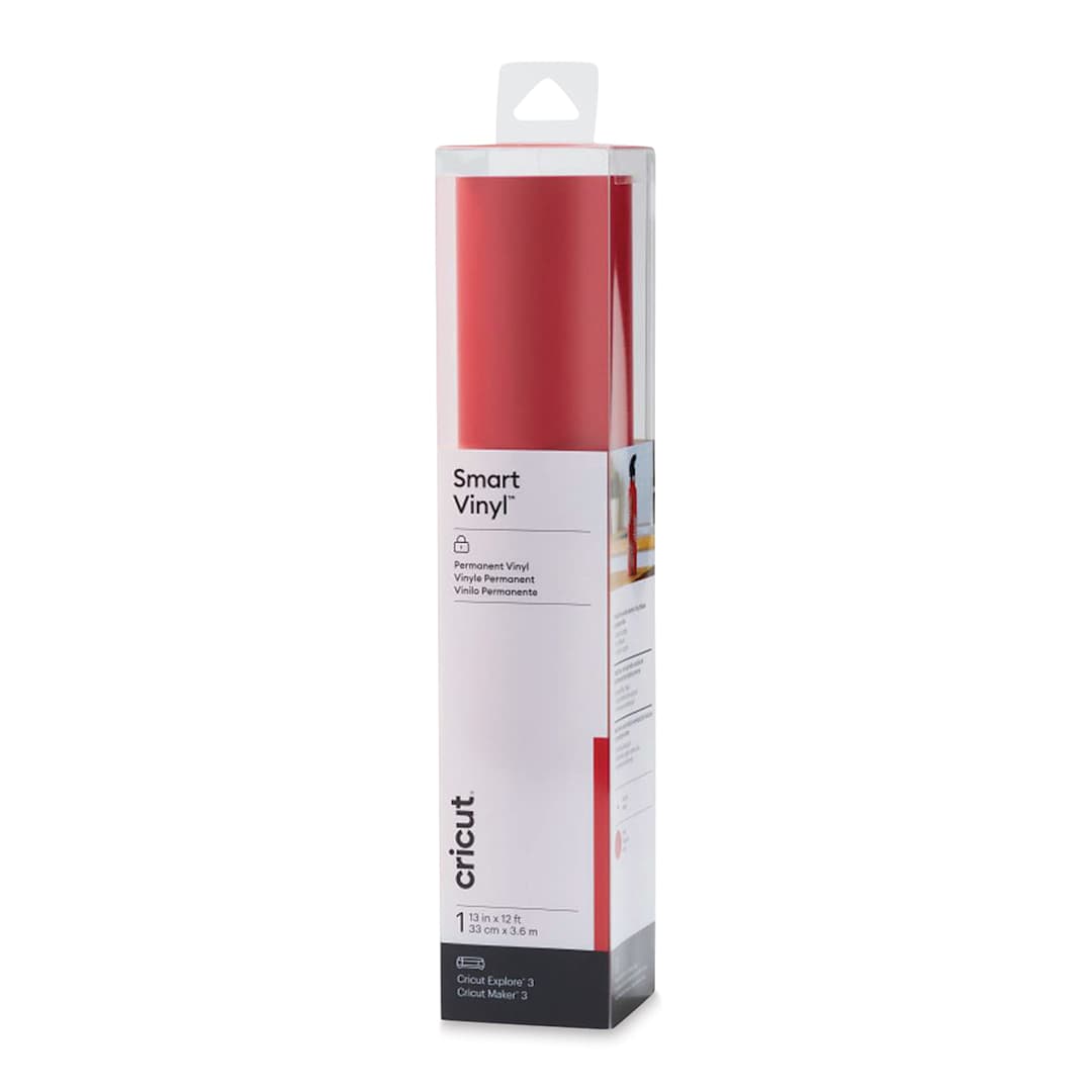 Open in modal - Cricut Permanent Smart Vinyl - Red, 13" x 12 ft, Roll (In packaging)