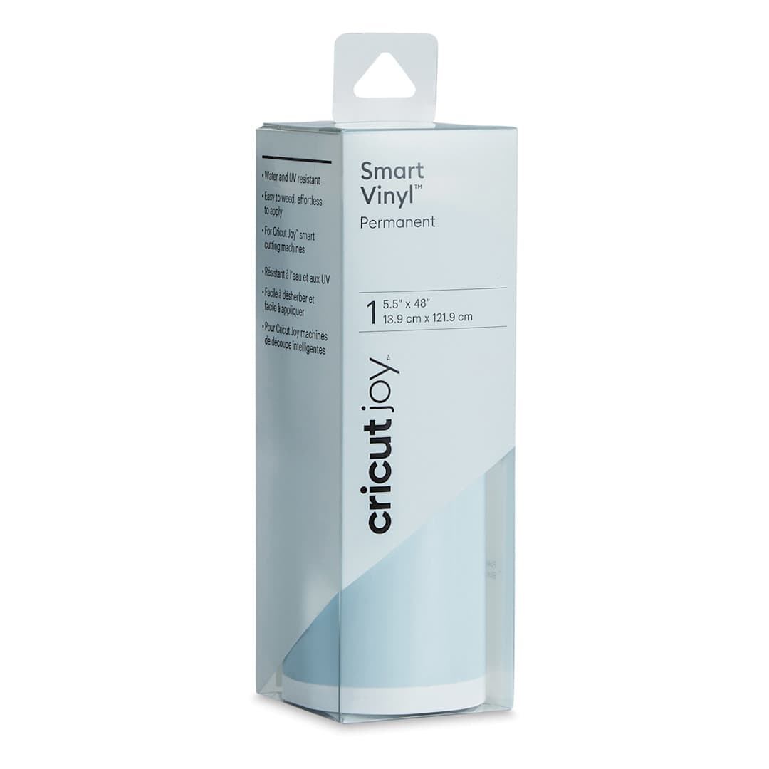 Open in modal - Cricut Joy Permanent Smart Vinyl - Powder Blue, 5-1/2" x 48", Roll (In packaging)