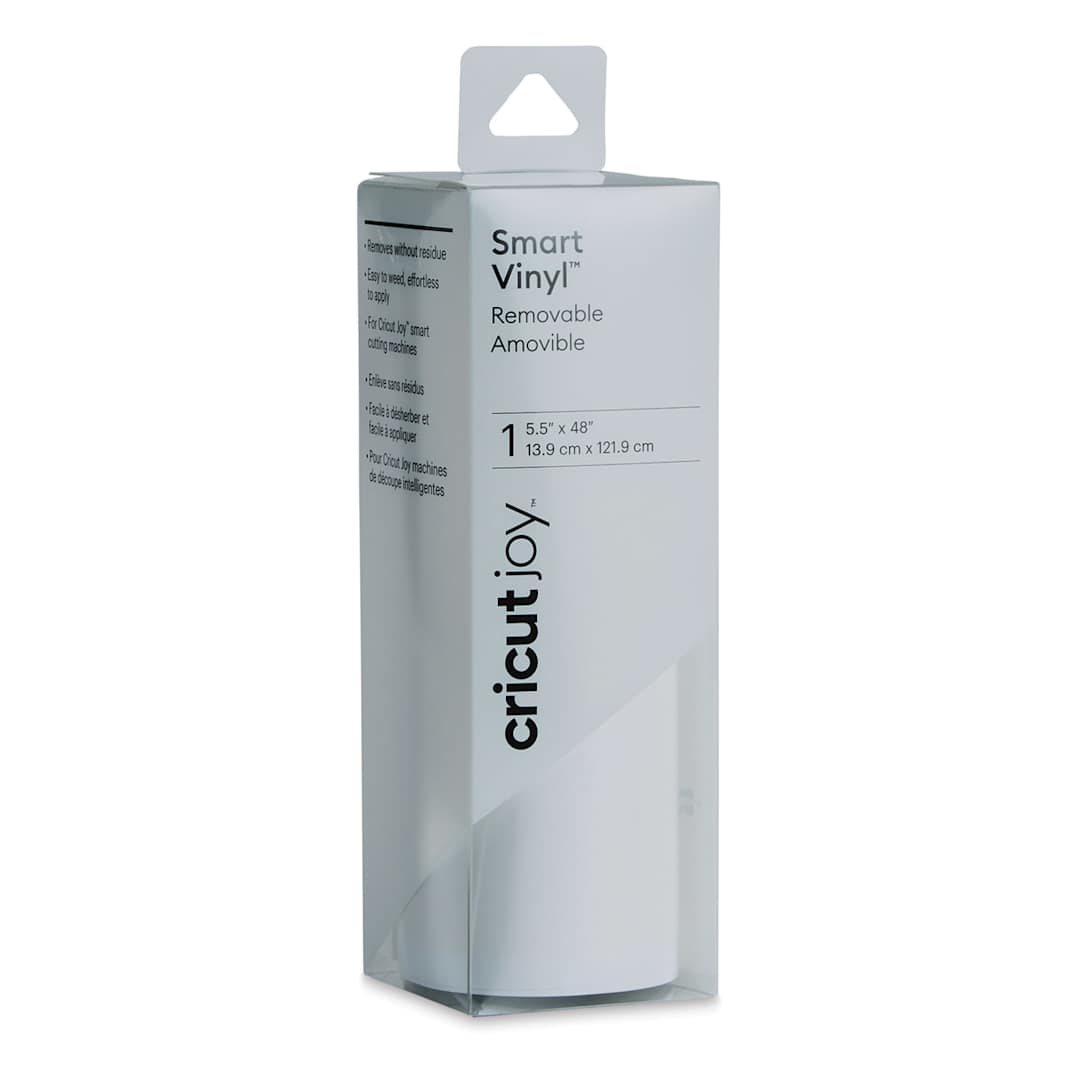 Open in modal - Cricut Joy Removable Smart Vinyl - White, 5-1/2" x 48", Roll (In packaging)