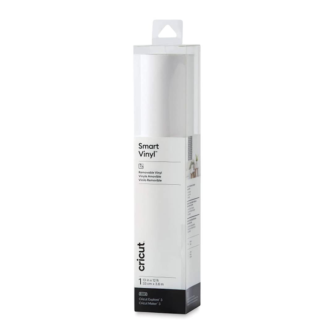 Open in modal - Cricut Removable Smart Vinyl - White, 13" x 12 ft, Roll (In packaging)