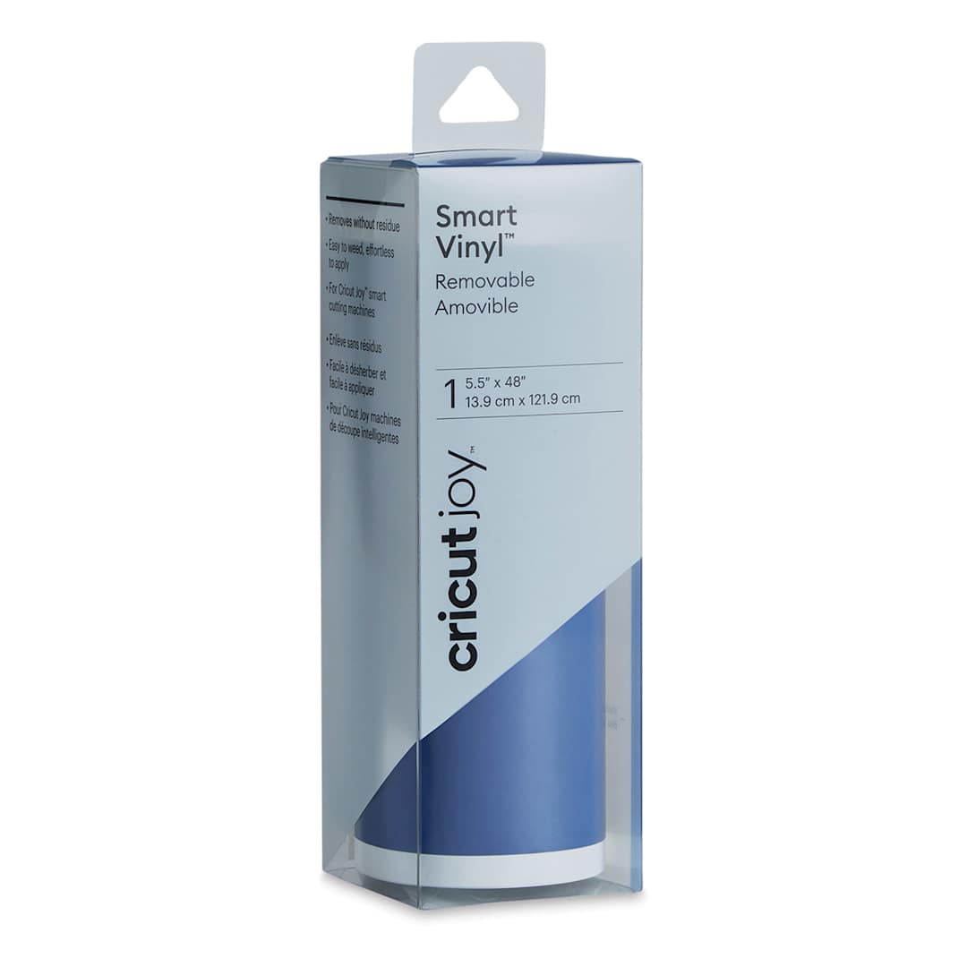 Open in modal - Cricut Joy Removable Smart Vinyl - Vivid Blue, 5-1/2" x 48", Roll (In packaging)