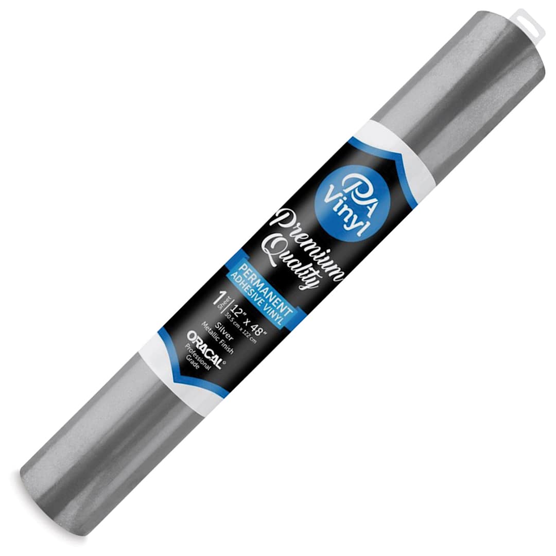 Open in modal - PA Vinyl Permanent Adhesive Vinyl - Metallic Silver, 12" x 48"