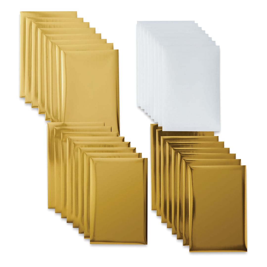 Open in modal - Cricut Foil Transfer Sheets - Gold, 4" x 6", Package of 24 (Package contents)