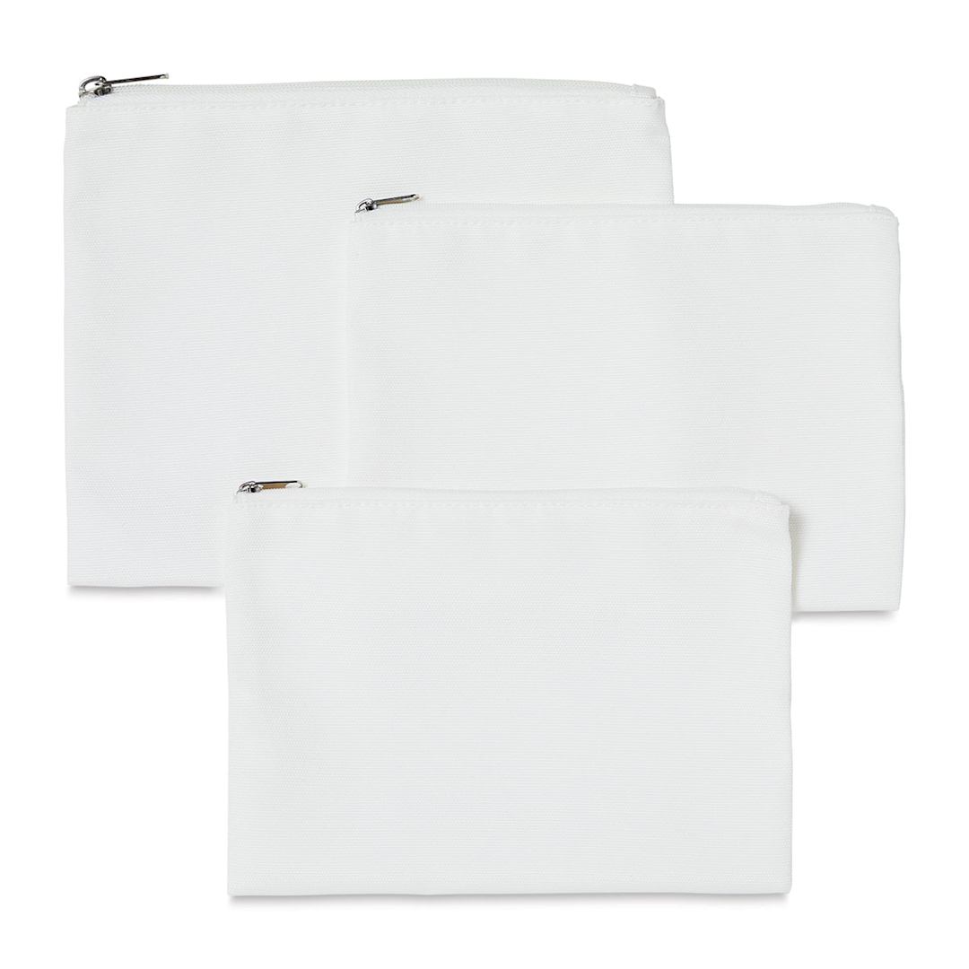 Open in modal - Cricut Cosmetic Bag Blanks - Set of 3, White (Out of packaging)