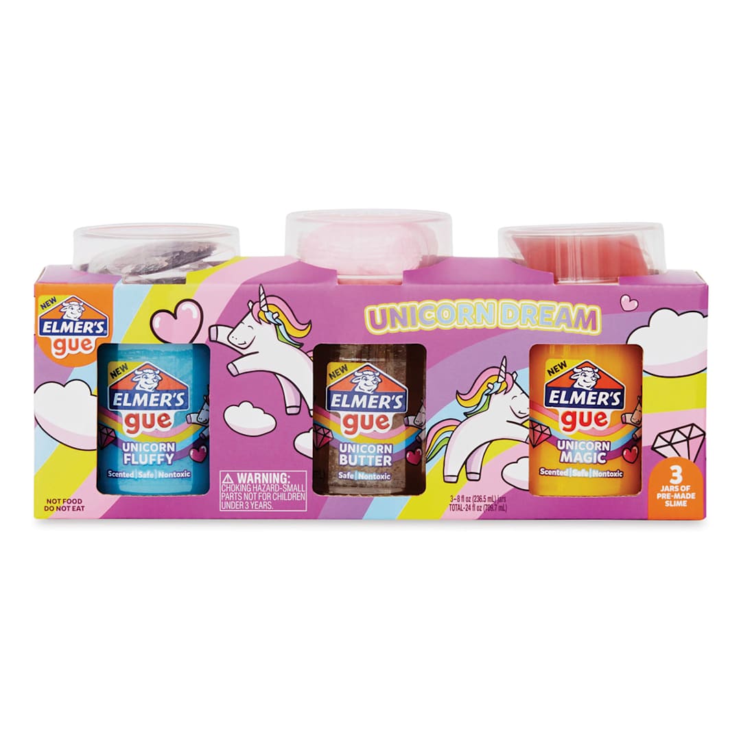 Open in modal - Elmer's Gue Premade Slime - Unicorn Theme, 8 oz, Front of Package