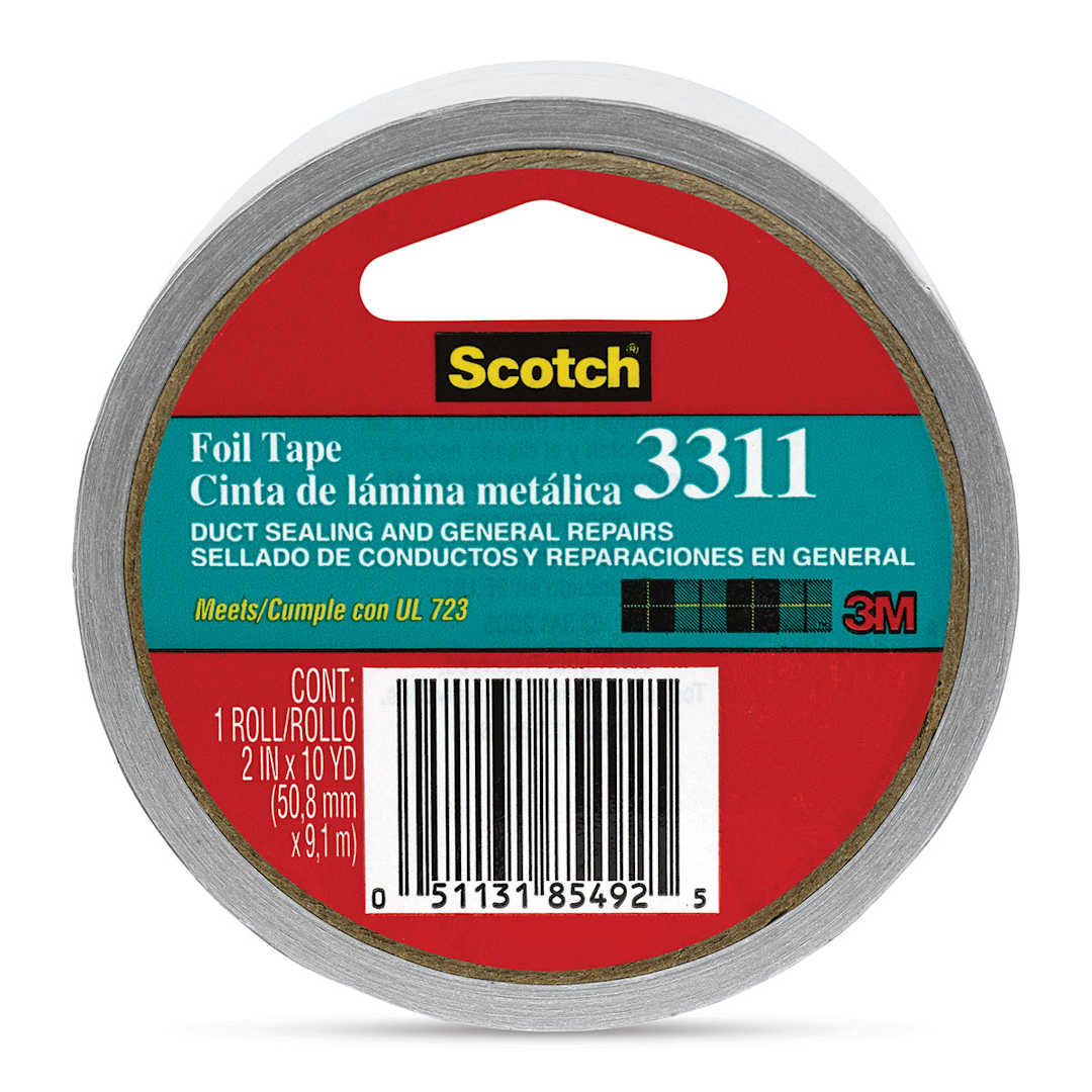 Open in modal - Scotch Foil Tape - 2" x 10 yd, Roll, Side of Package