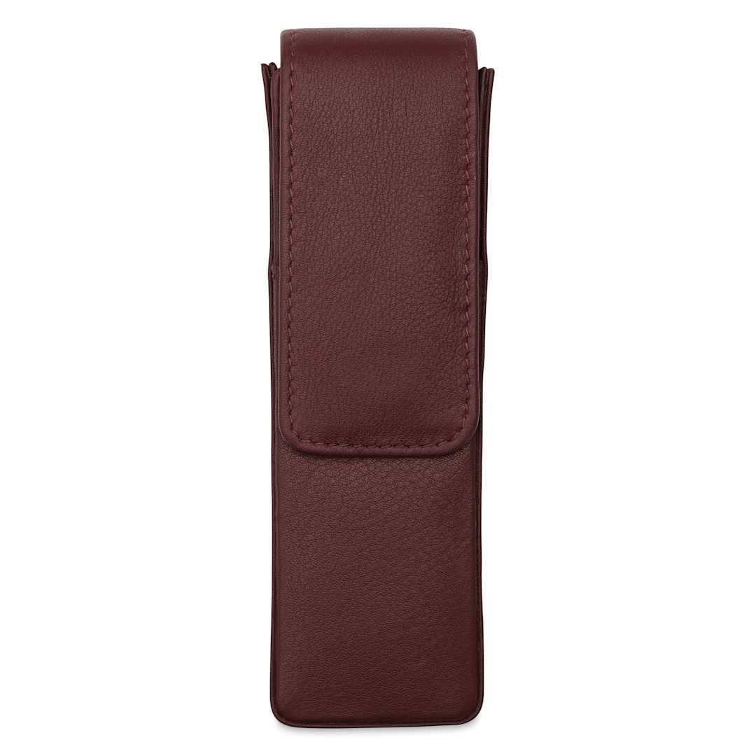 Open in modal - Girologio 2 Leather Pen Case - Antique Brown, front of the pack