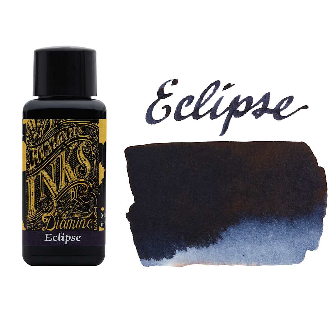 Open in modal - Diamine Fountain Pen Ink - Eclipse, 30 ml bottle with swatch