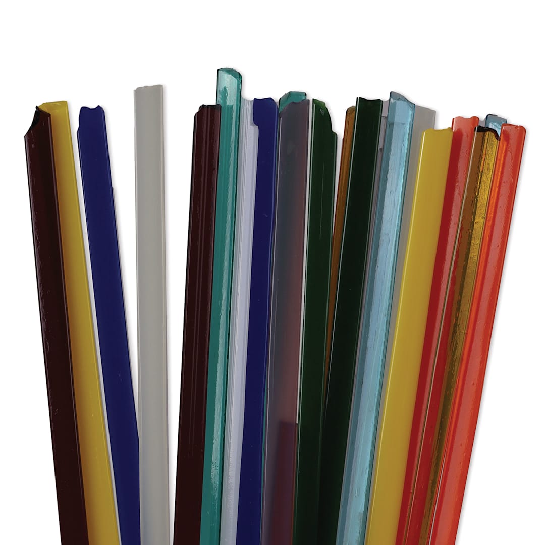 Open in modal - Oceanside Glass Fusible Glass Noodles - Mardi-Gras Colors (close-up)