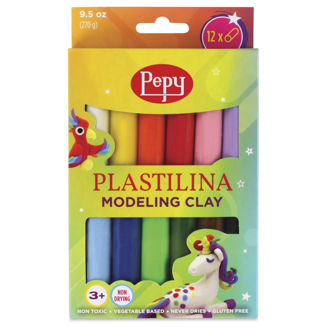 Open in modal - Pepy Plastilina Modeling Clay - Assorted Colors, 0.8 oz, Pkg of 12 - front of packaging