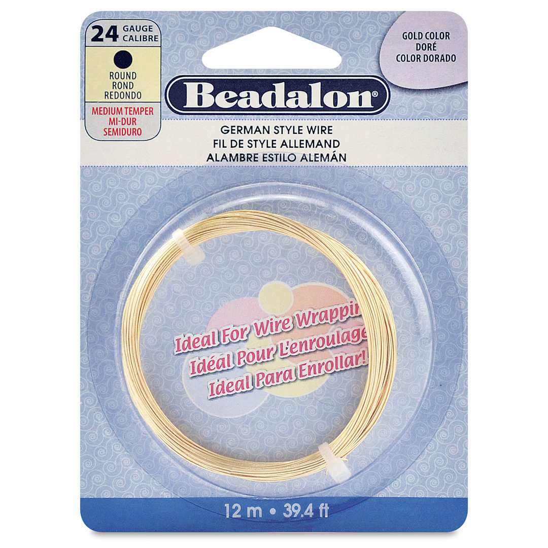 Open in modal - Beadalon German Style Wire - Gold, 24 Gauge, 0.020" x 39-2/5 ft