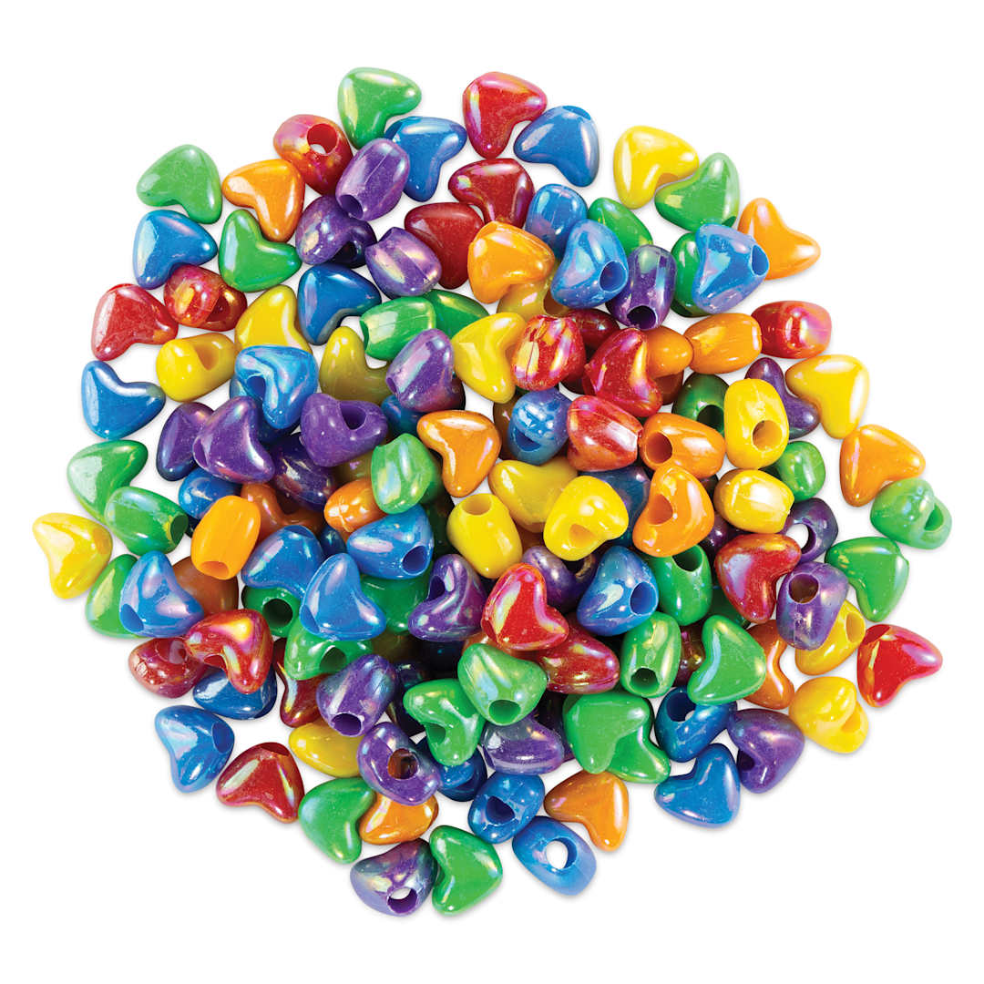 Open in modal - CousinDIY Fun Pack Acrylic Heart Beads - Pkg of 210, Assorted Colors