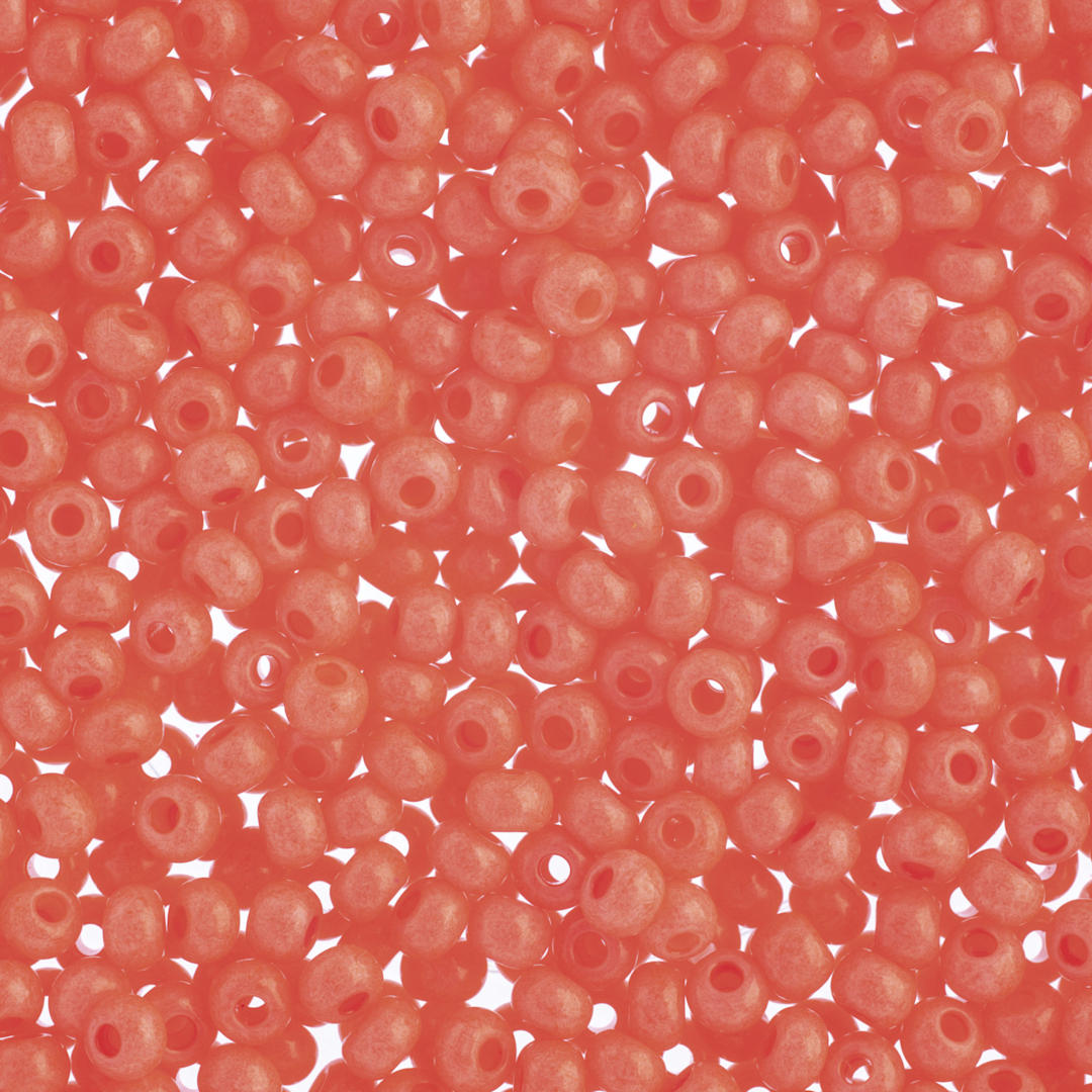 Open in modal - John Bead Solgel Chalk Dyed Czech Seed Beads - 11/0, Coral Pink