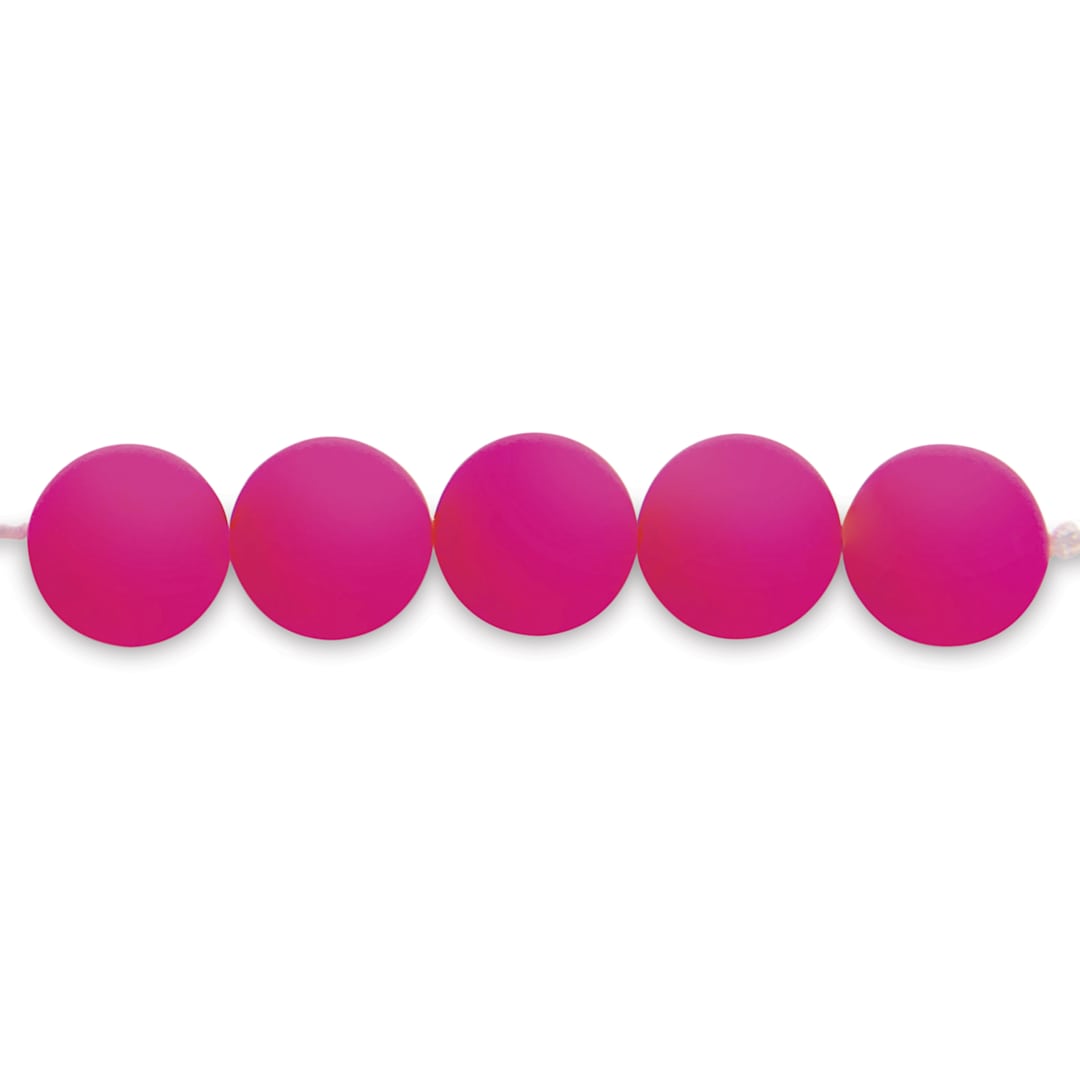 Open in modal - Rico Design Itoshii Plastic Beads - Neon Pink, 8 mm Dia.