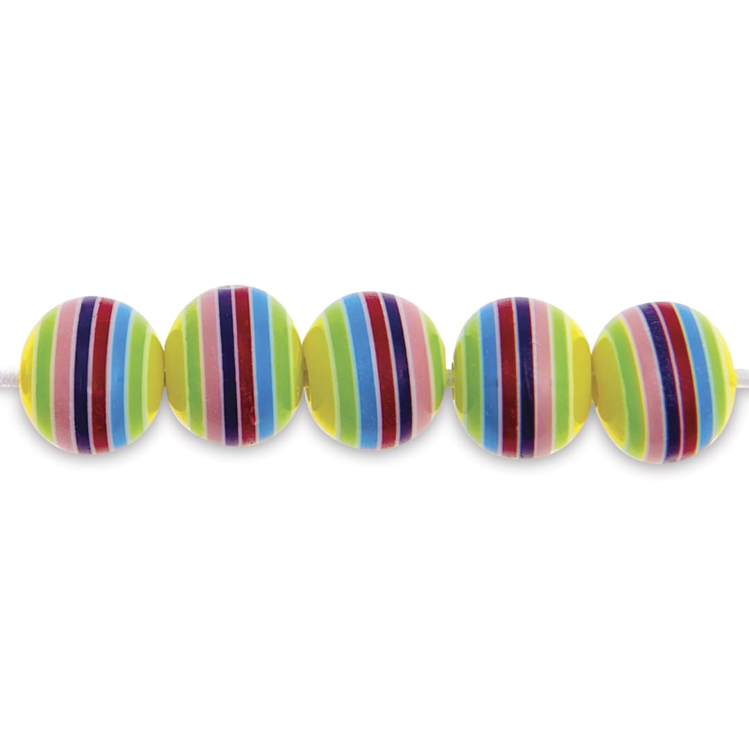 Open in modal - Rico Design Itoshii Plastic Beads - Purple and Yellow Mix, 8 mm Dia.