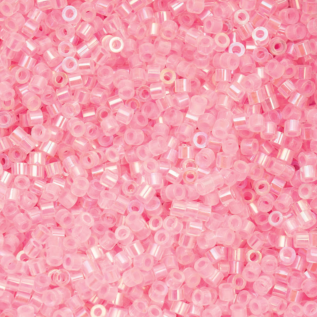 Open in modal - John Bead Cylin 11/0 Glow in the Dark Cylindrical Seed Beads - Rose AB, 25g