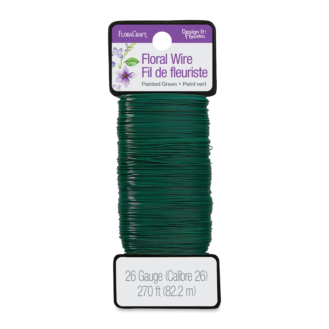 Open in modal - FloraCraft Floral Paddle Wire - Green, 26 gauge