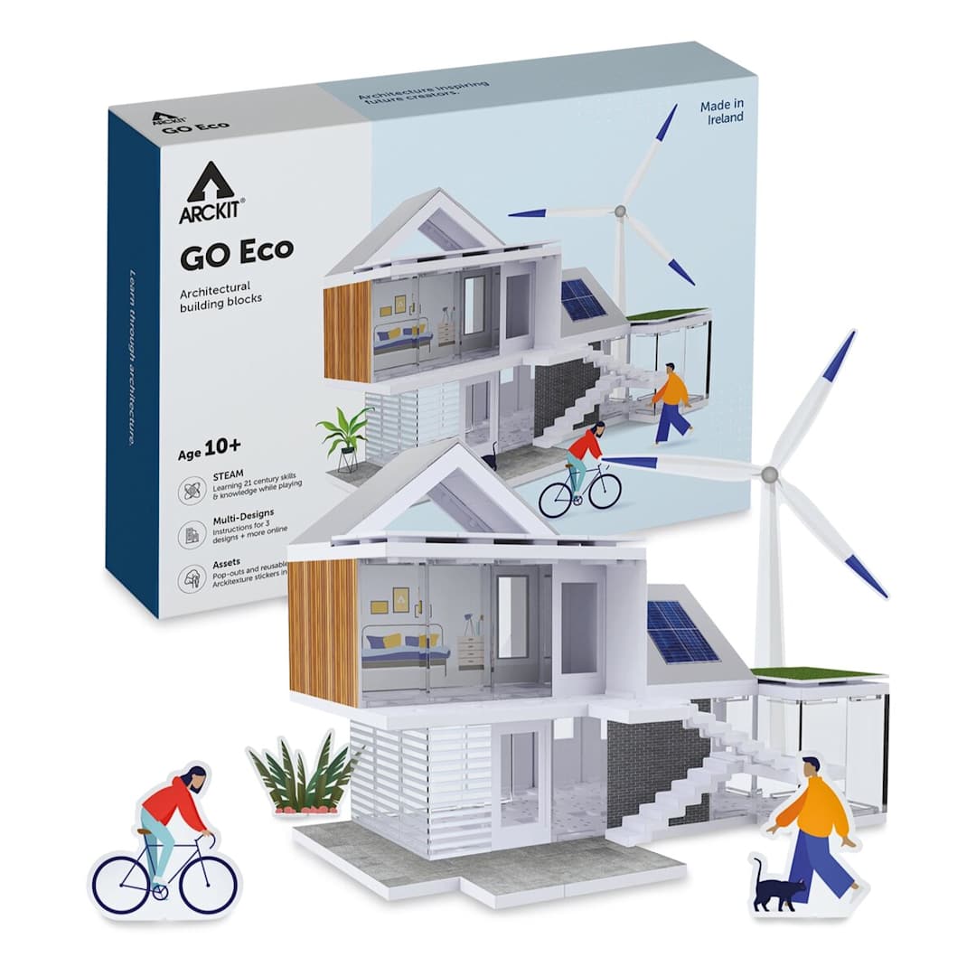 Open in modal - Arckit Go Eco Architectural Model Building Kit - model and packaging