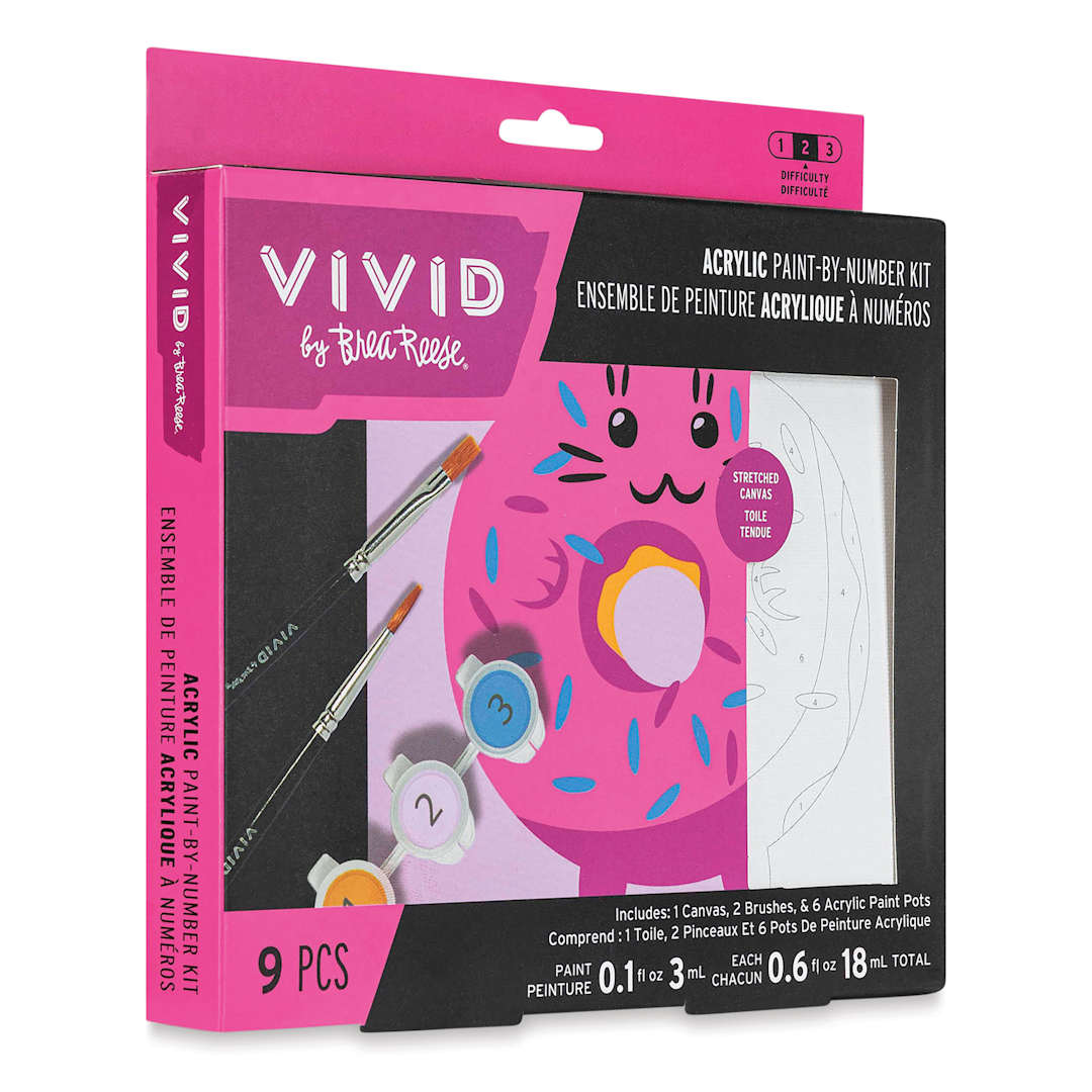 Open in modal - Brea Reese Vivid Mini Paint-by-Number Kit - Cat Donut, packaging
