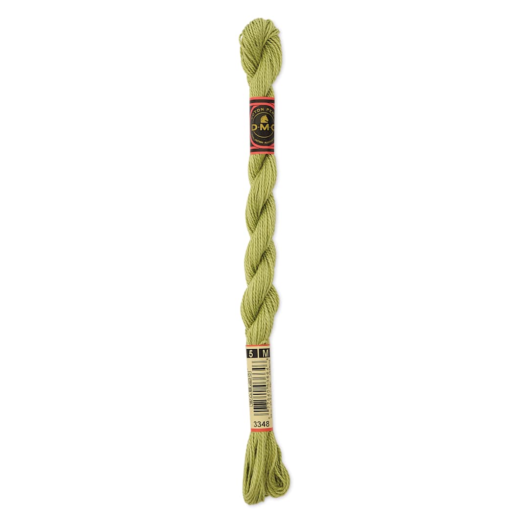 Open in modal - DMC Pearl Cotton Thread - 3348 Light Yellow Green, Size 5