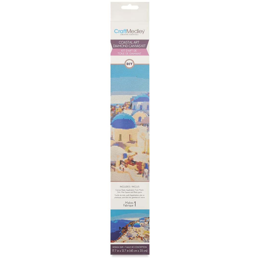 Open in modal - Craft Medley Diamond Painting Canvas Art Kit - Santorini - front of packaging
