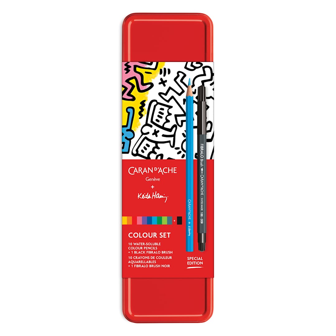 Open in modal - Caran d'Ache Keith Haring Colour Set, front of the packaging