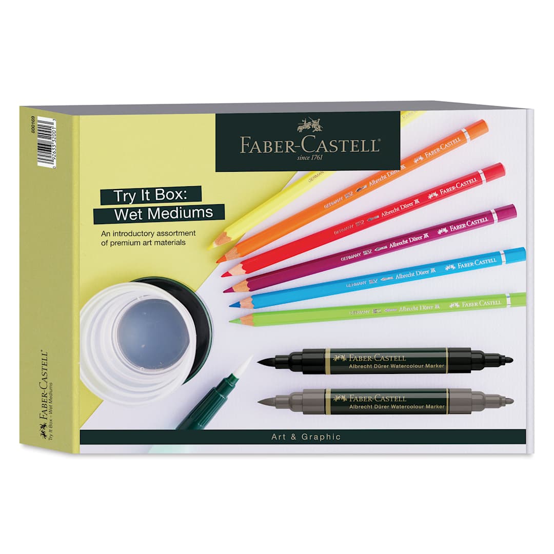 Open in modal - Faber-Castell Graphic Art Try It Box - Wet Mediums Set, front of the packaging
