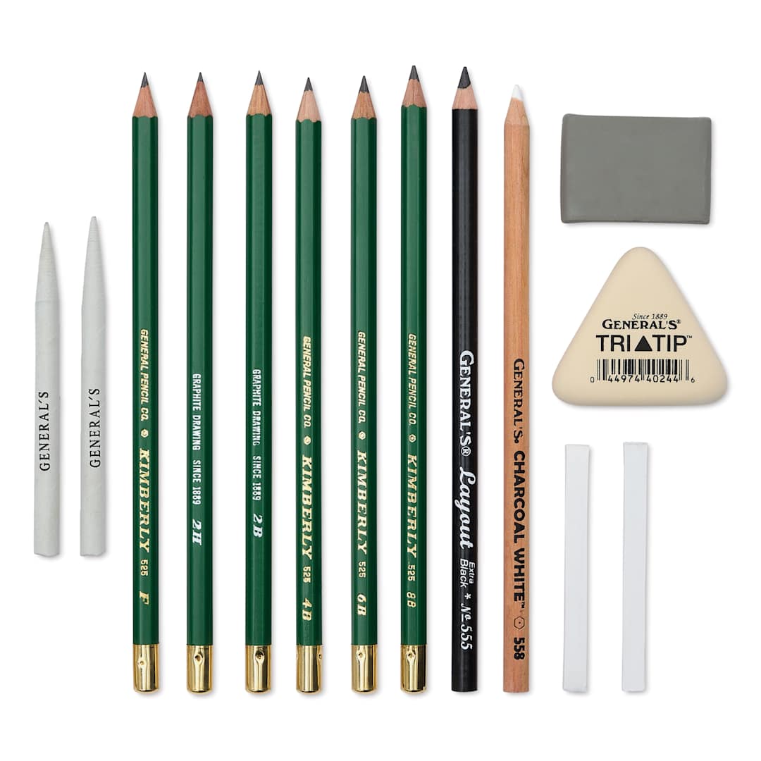 Open in modal - General's Graphite Portrait Drawing Set - Set of 14, Realistic Portraits