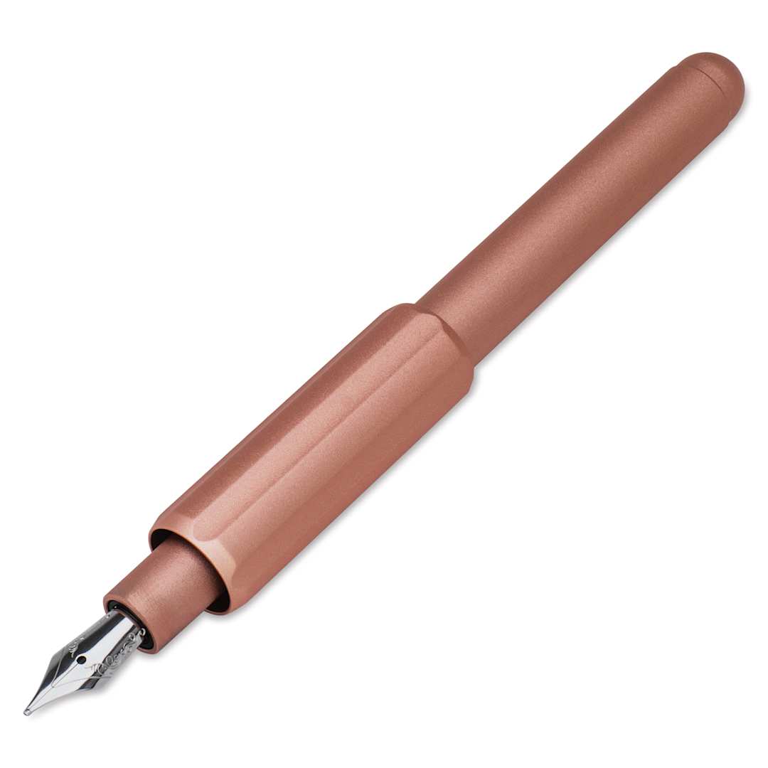 Open in modal - Monteverde Axis Fountain Pen - Matte Champagne, Medium, uncapped (image may show a different size nib)
