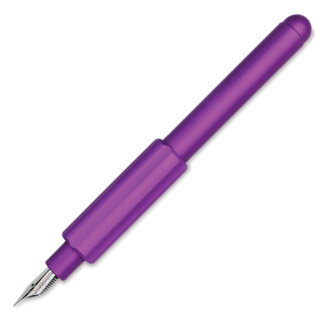 Open in modal - Monteverde Axis Fountain Pen - Matte Purple, Extra Fine, uncapped (image may show a different size nib)