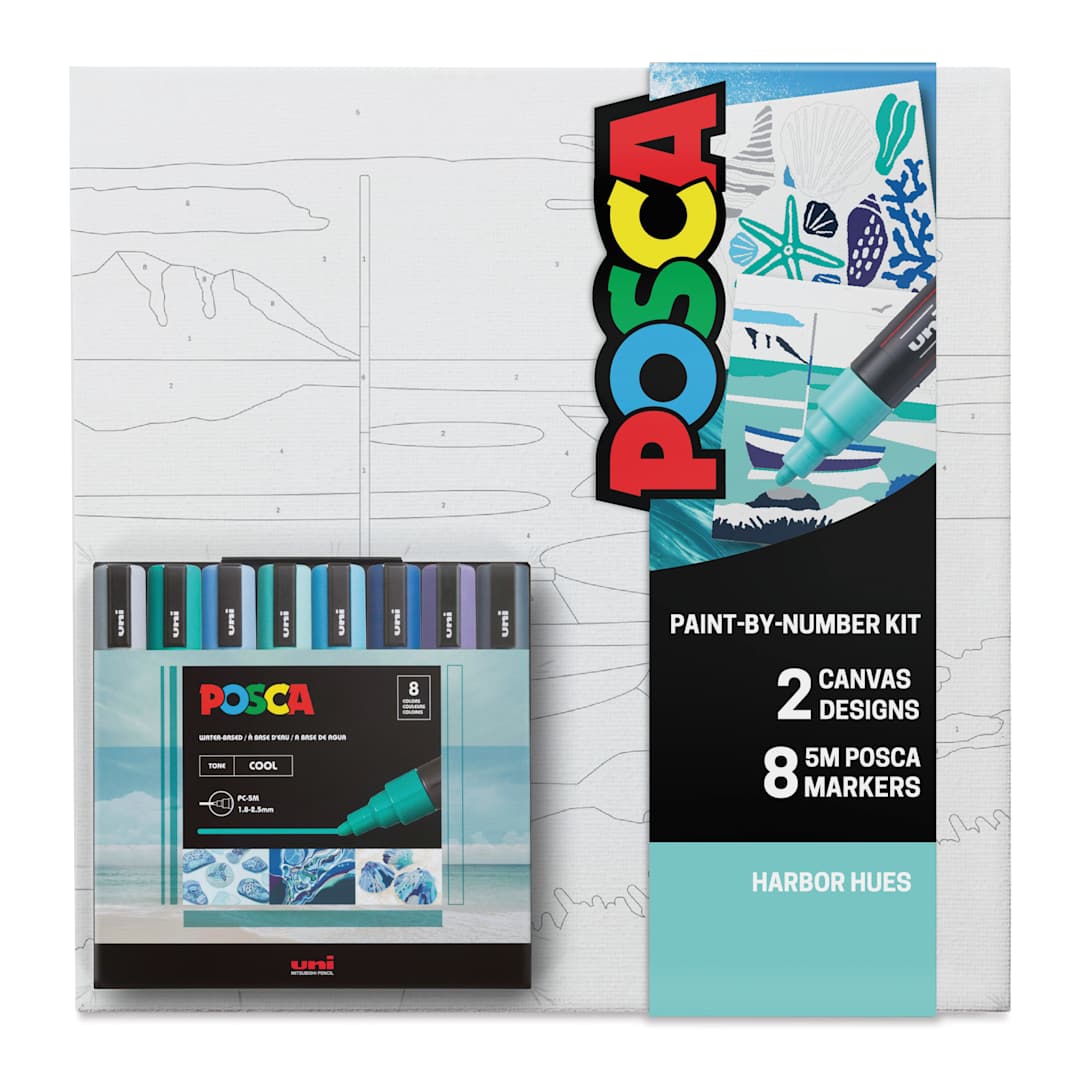 Open in modal - Posca Paint By Number Kit - Harbor Hues