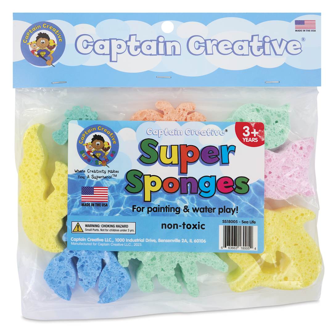 Open in modal - Captain Creative Super Sponges - Sea Life - front of packaging