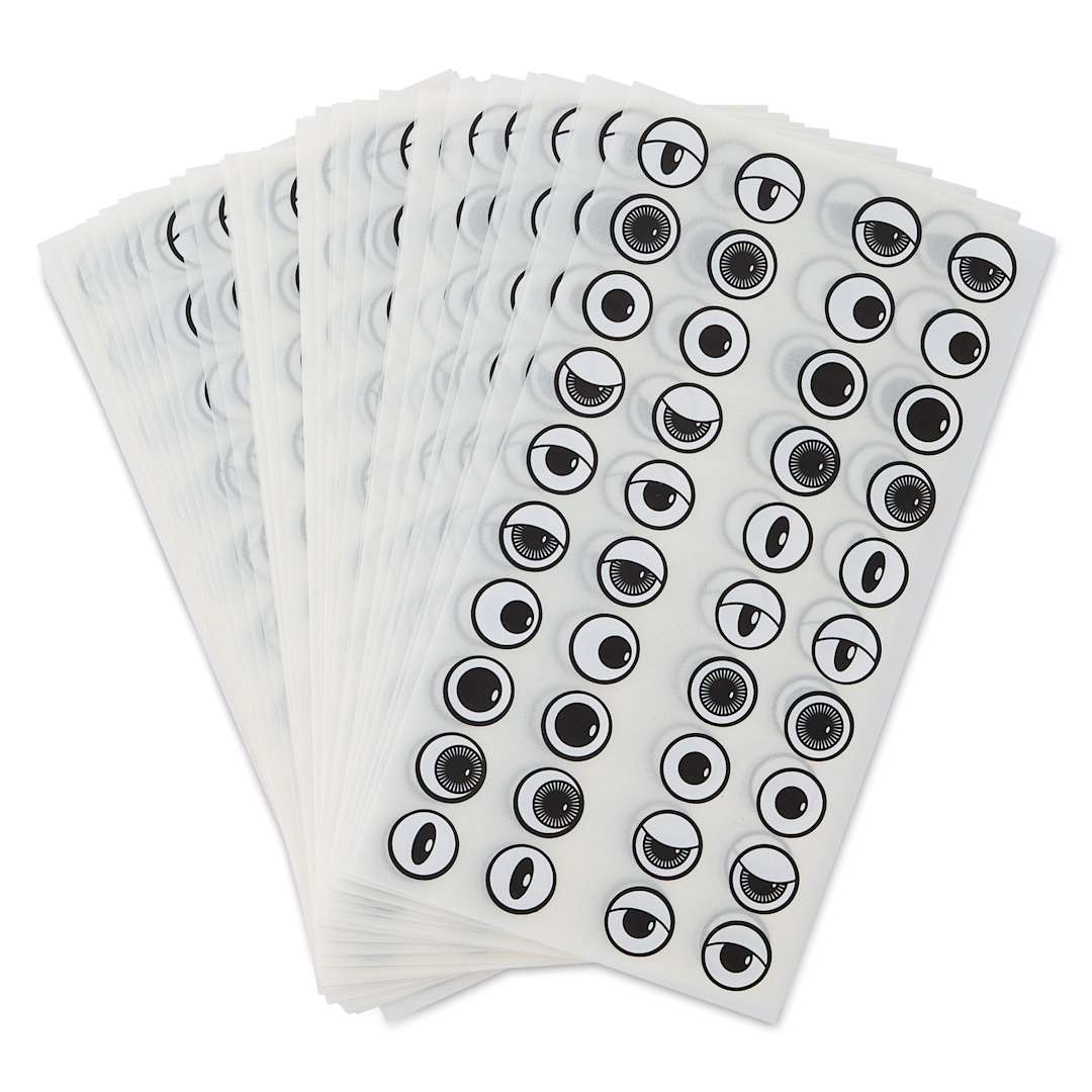 Open in modal - Creative Arts by Charles Leonard Wiggle Eye Stickers - Pkg of 1000, Black, 1/2"