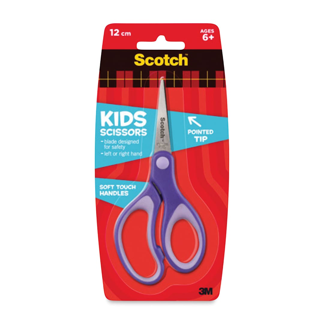 Open in modal - Scotch Soft Touch Pointed Kids Scissors, 5", Stainless Steel, Purple (colors may vary)