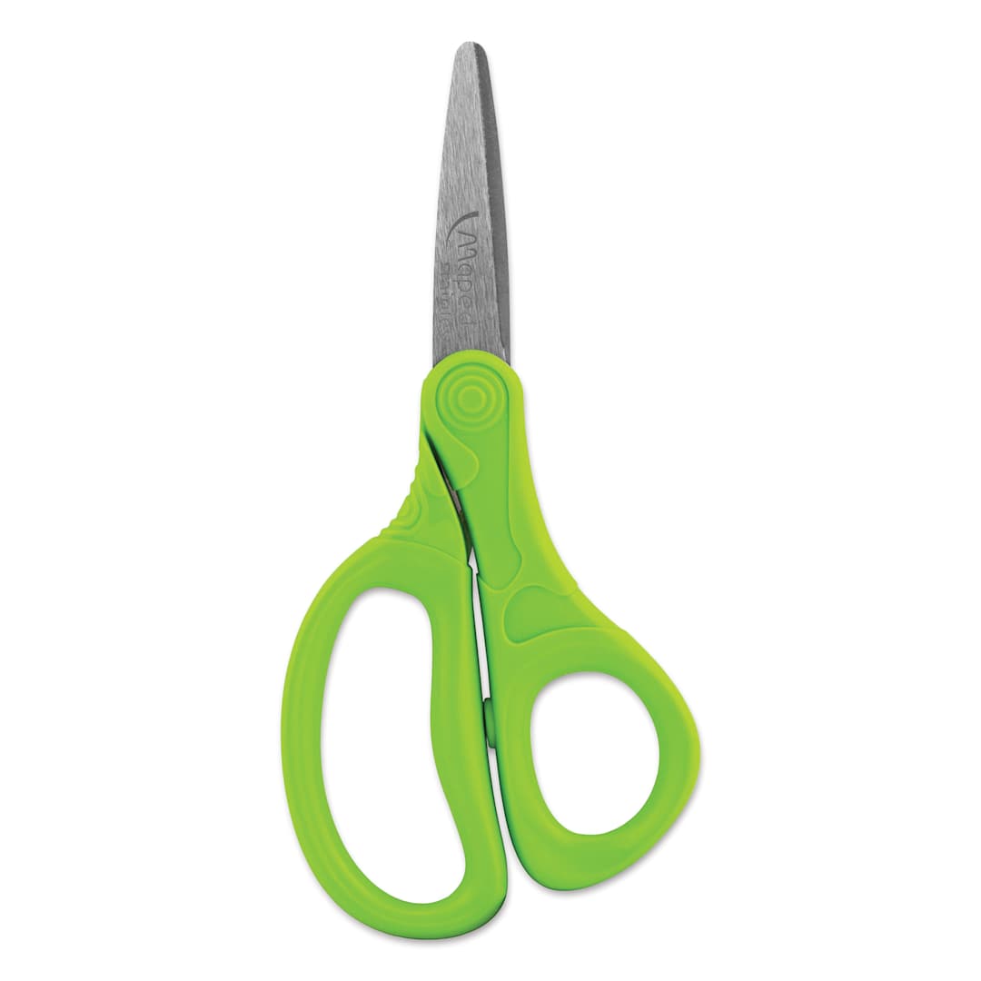 Open in modal - Maped Kids School Scissors Pack - Pointed Tip, Green scissor out of the packaging