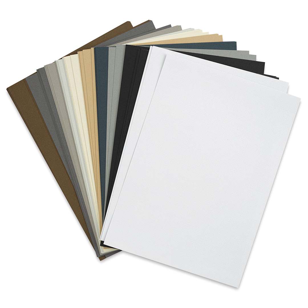 Open in modal - Sizzix Surfacez Cardstock - Neutral Colors, Package of 60 Sheets, 8-1/4"W x 11-3/4"L, 216 gsm (Out of packaging)