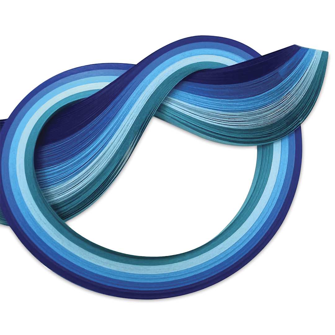 Open in modal - Quilled Creations Mixed Quilling Papers - Blue Shades, Pkg of 100