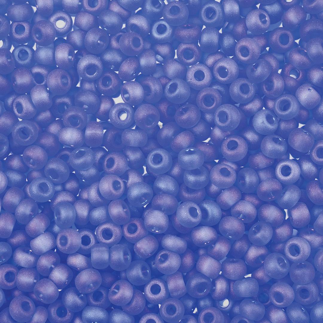 Open in modal - John Bead 8/0 Czech Glass Seed Beads - Transparent AB Blue Matt