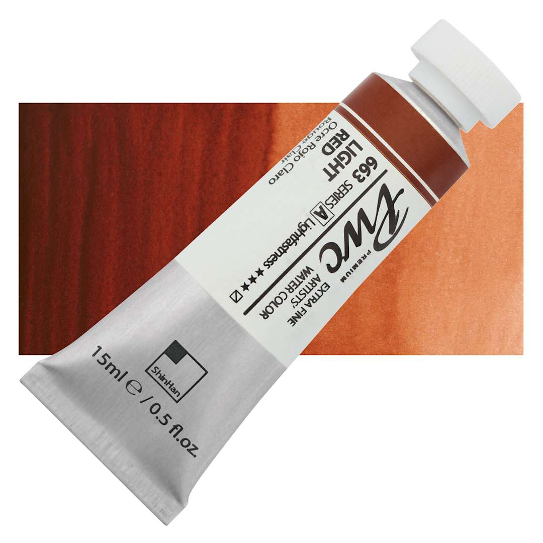 Open in modal - PWC Extra Fine Professional Watercolor - Light Red, 15 ml, Tube and swatch