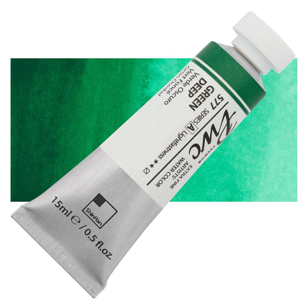 Open in modal - PWC Extra Fine Professional Watercolor - Green Deep, 15 ml, Tube