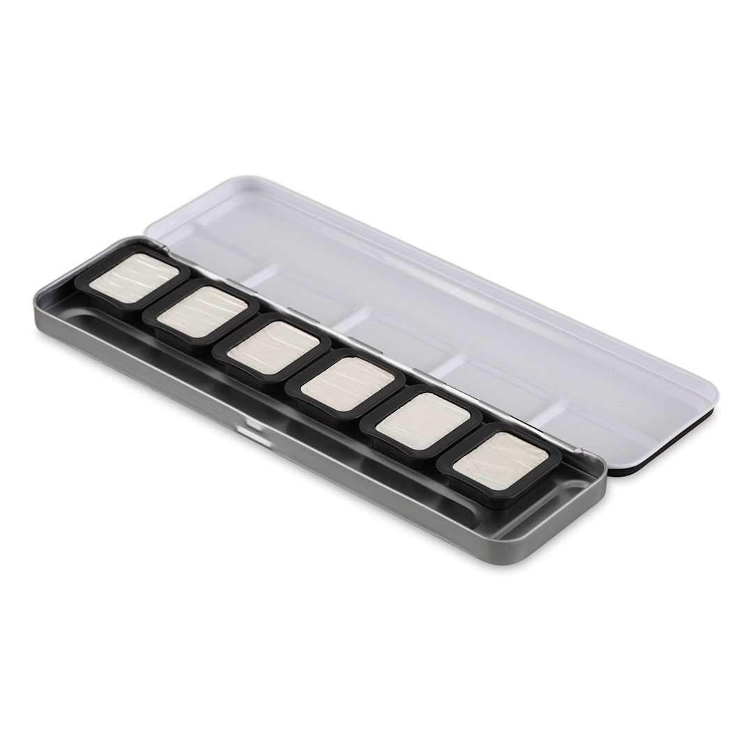 Open in modal - Finetec Premium Watercolor Pans Set - Iridescent High Sparkle, Set of 6