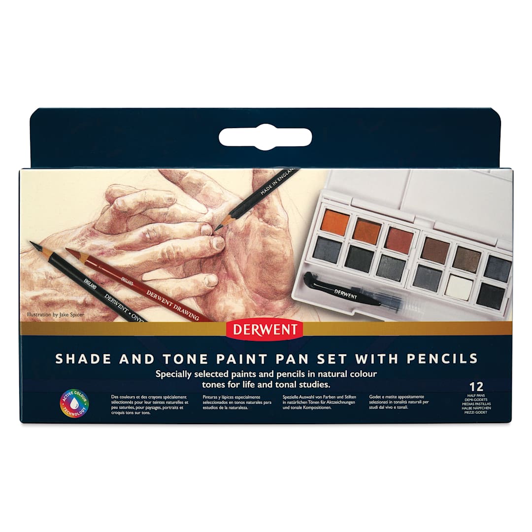 Open in modal - Derwent Shade and Tone Mixed Media Set - Set of 12, Assorted Colors, front view of the packaging
