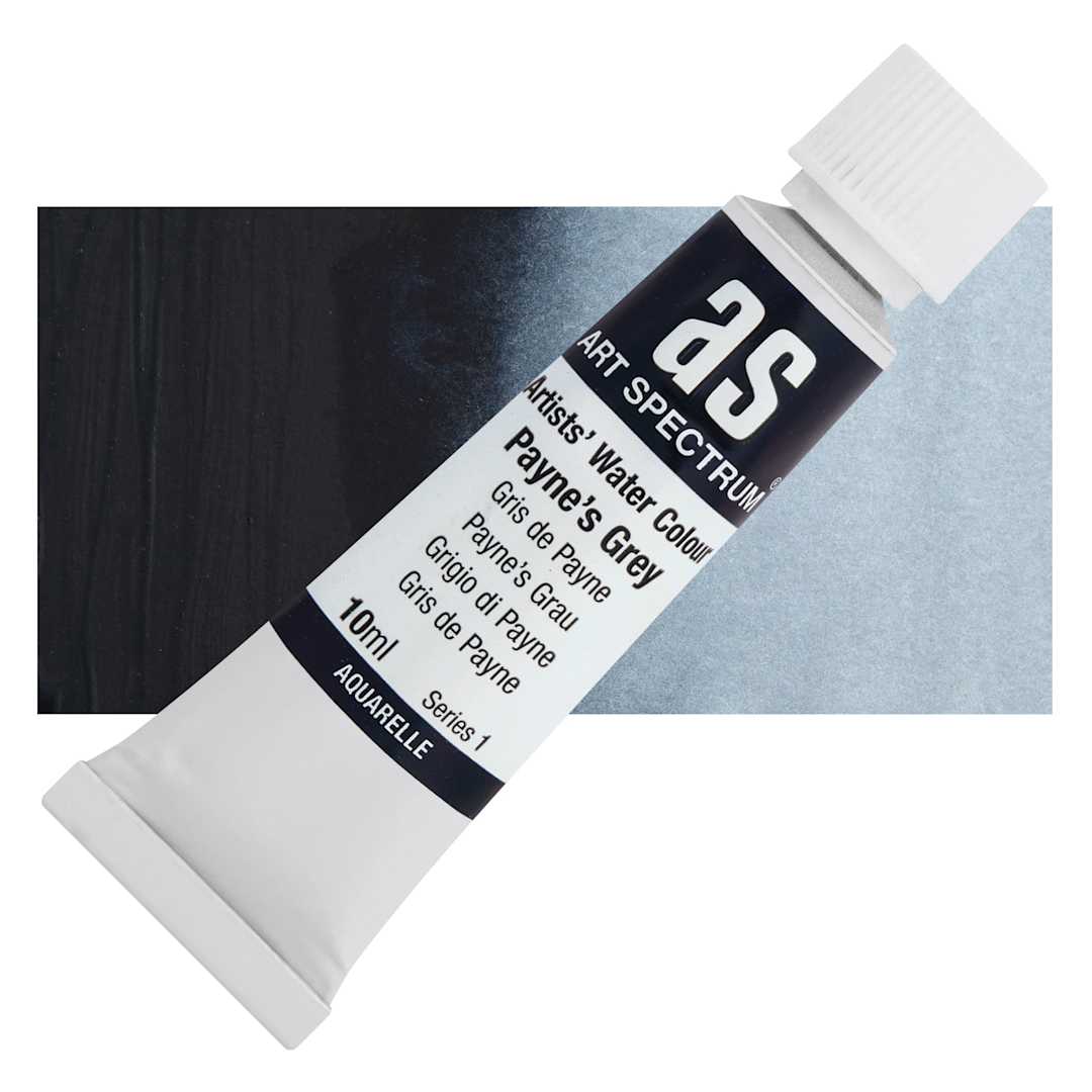 Open in modal - Art Spectrum Artists’ Watercolor Tube - Payne's Grey, 10 ml tube and swatch