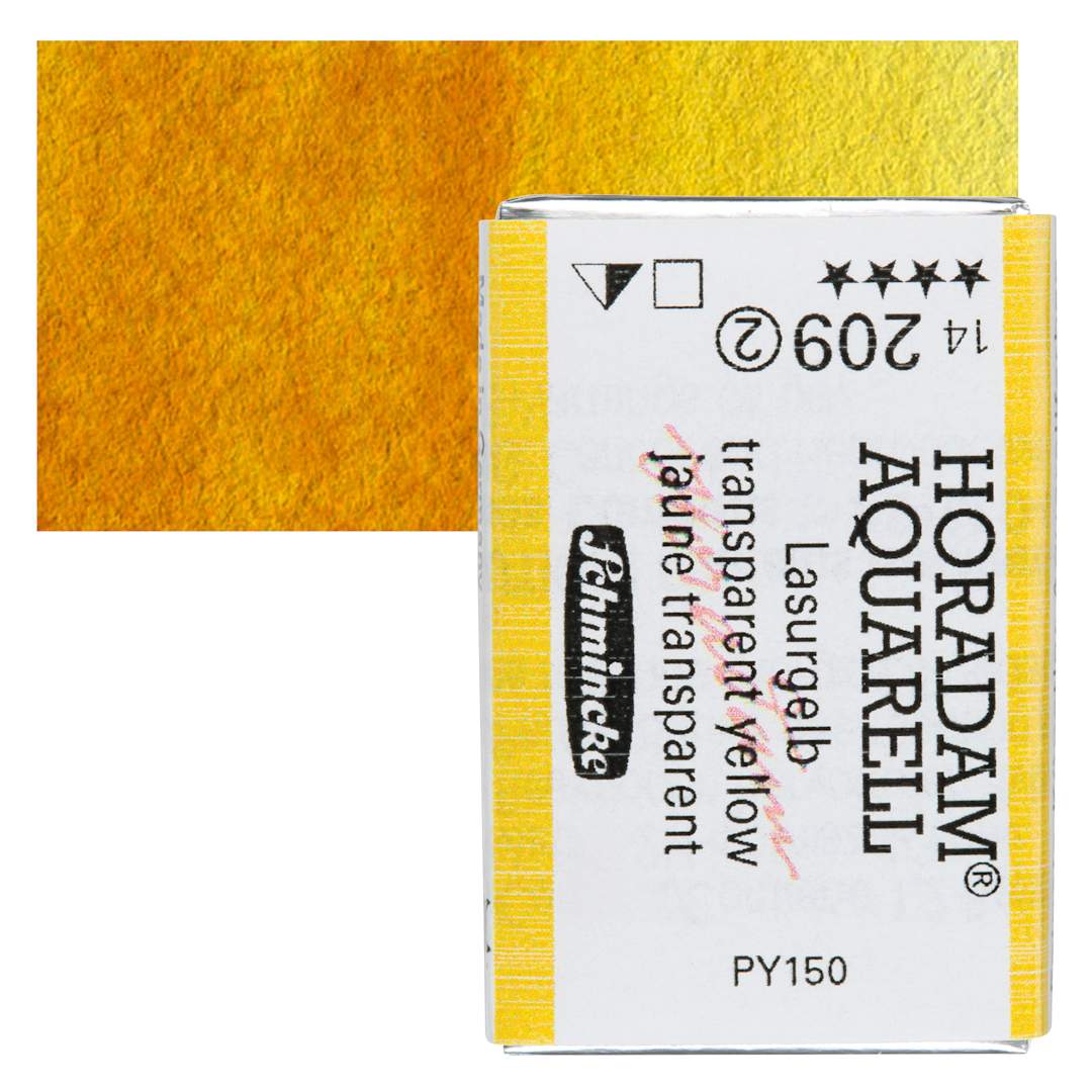 Open in modal - Schmincke Horadam Aquarell Watercolor - Transparent Yellow, Full Pan and swatch