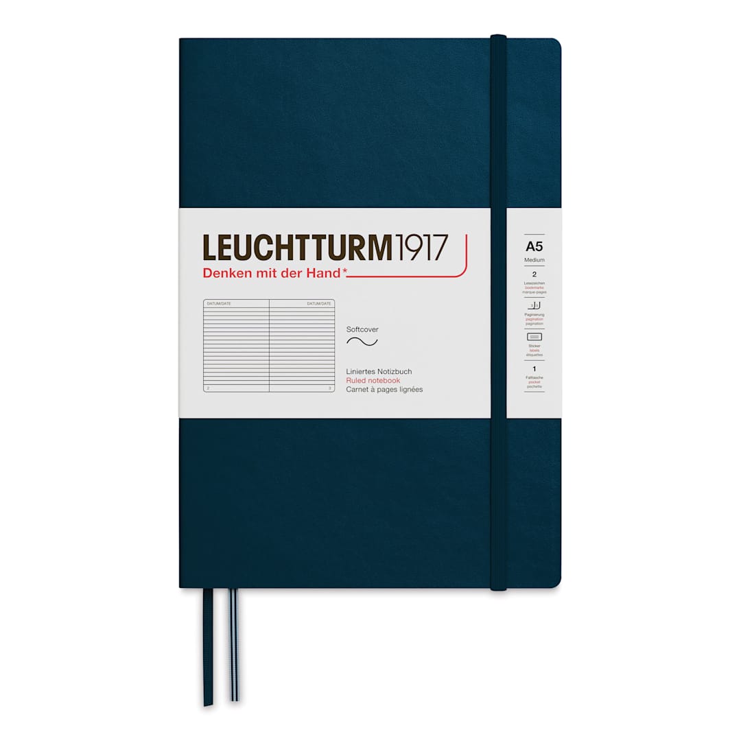 Open in modal - Leuchtturm1917 Ruled Softcover Notebook - Deep Sea, 5-3/4" x 8-1/4"