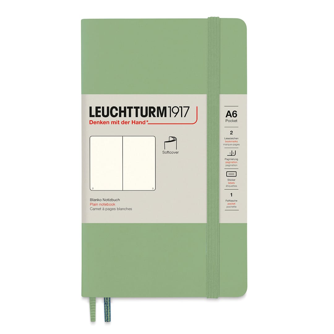 Open in modal - Leuchtturm1917 Blank Softcover Notebook - Sage, 3-1/2" x 6"