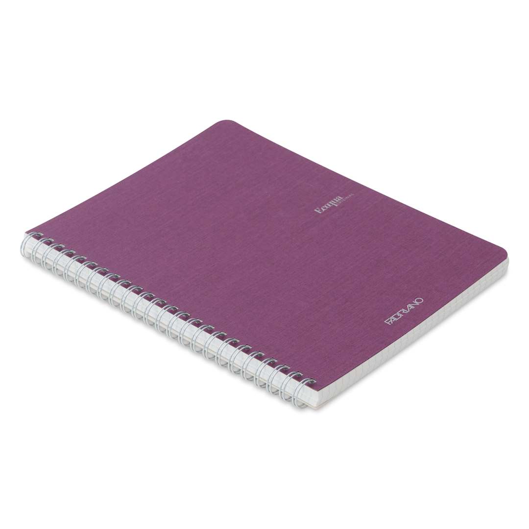 Open in modal - Fabriano EcoQua Spiral Notebook - Wine, 8.3" x 5.8", Graph (side view)