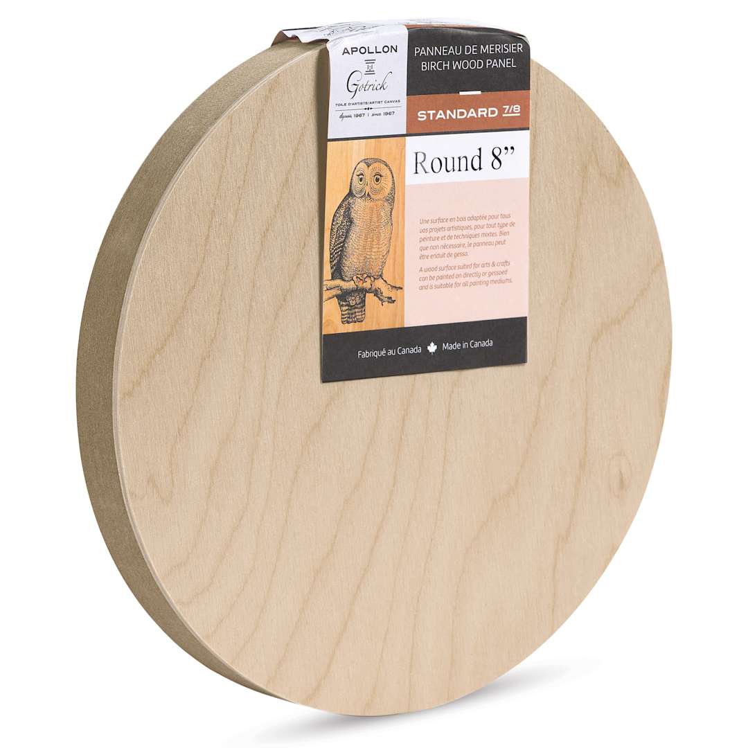 Open in modal - Apollon Gotrick Round Wood Panel - 8" Dia, 7/8" Profile